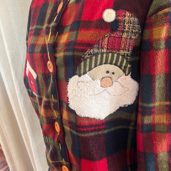 Vintage Red Plaid Christmas Jacket, Ugly Christmas Sweater, Size XL - Picture 5 of 10